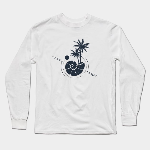 Round Shell. Summer. Geometric, Line Art Style Long Sleeve T-Shirt by SlothAstronaut